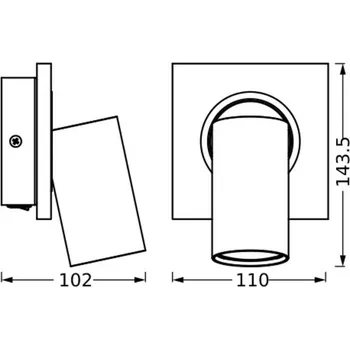 Lampička OSRAM stropní bodové světlo MERCURY černý 1 stmívatelné bodovka GU10-LED 927 dřevo, černá 1 x 3,4 W LED
