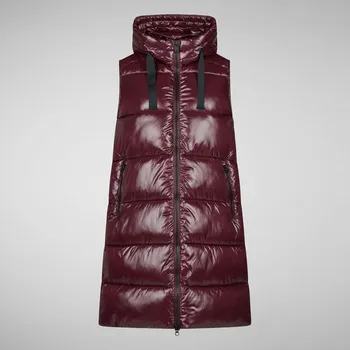 Dámská vesta Dámská Vesta SAVE THE DUCK D80302W-LUCK15 D80302W-LUCK15-70010 – Vínová XS