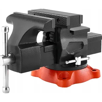 Svěrák Svěrák stolní 140 mm otočný zámečnický litinový a dvoucestné čelisti