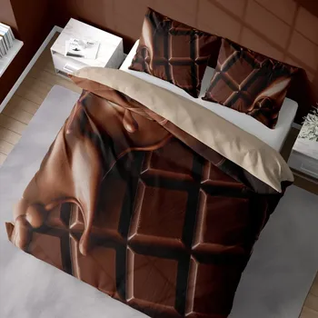 Povlečení Ložní povlečení z mikrovlákna – hnědé pro milovníky čokolády 3 časti: 1ks 200x220 + 2ks 70x80