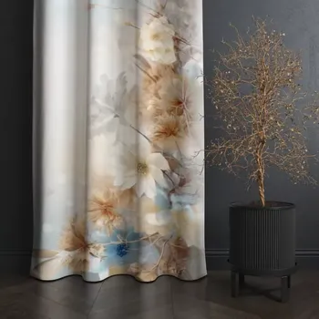 Závěs Dekorativní závěs s krásným květinovým vzorem v jemných barvách Šířka: 160 cm | Délka: 250 cm