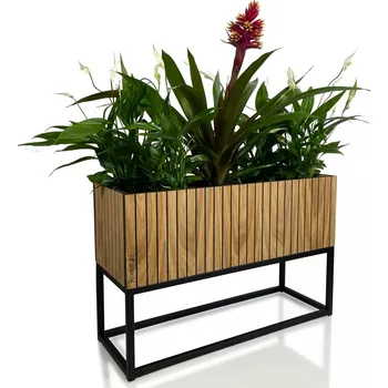 Květináč Elegantní květináč z přírodní dubové dýhy LOFT FIORINO 62X22X40 cm