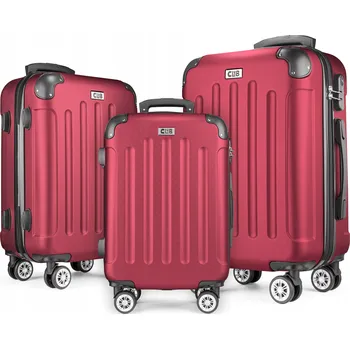 POSH Sada Cestovních Kufrů z ABS Plastu, Červená (M-L-XL SET)