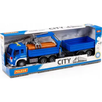 autíčko Nákladní auto 50 cm City se světlem/zvukem, modrý přívěs POLESIE