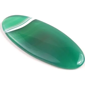 Přírodní kámen Kabošon Green Line Bandate Agate č.5803 (57x23x5mm)