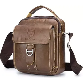 Bullcaptain pánská kožená taška messenger Perpet Hnědá
