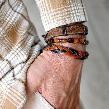 Náramek EVOLUTION GROUP CZ Sada pánských náramků - 53060.3