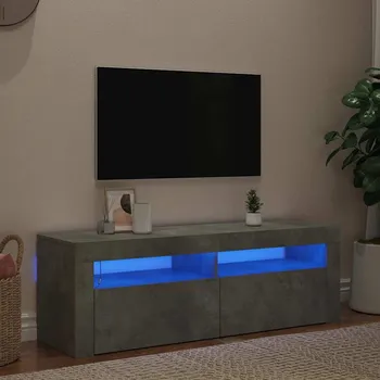 Televizní stolek vidaXL TV skříňka s LED osvětlením 120x35x40 cm [804315] Barva: Betonová šedá