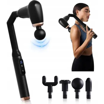 Masážní přístroj MASÁŽNÍ PŘÍSTROJ PISTOLE NA ZÁDA S DLOUHOU RUKOJETÍ, 4 NÁSTAVCE, TĚLO 2000 MAH