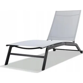 Zahradní lehátko Polohovatelné zahradní lehátko světle šedé barvy