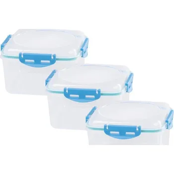 Přepravka na jídlo Dóza MagicHome Lunchbox set YH309, sada 3 ks, 1200 ml, 170x170x126 mm, štvorcová, Clip