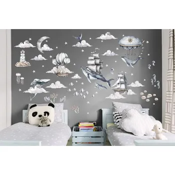 Samolepící dekorace Dětská nálepka s motivem fantastického podmořského světa