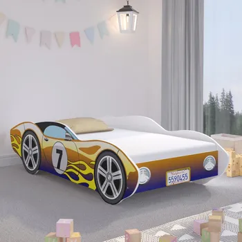 Dětská postel Nádherná dětská postel 140 x 70 cm ve tvaru závodního auta