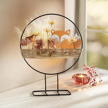 Kovová dekorace Podzimní liška