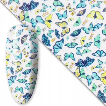 Přenosová Fólie na nehty pro hybridní gely 100 cm Motýli Č. 20