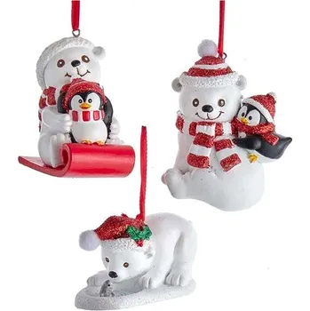 Vánoční dekorace KURT ADLER Vánoční ozdoba - Lední medvěd, 1 ks