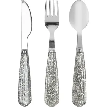 Příbor Konges Sløjd Dětský příbor Sparkling Silver / Blush sparkling Silver