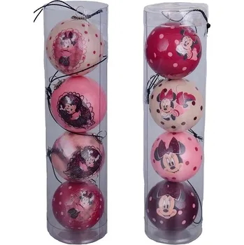 Vánoční dekorace Minie, sada 4ks, růžová