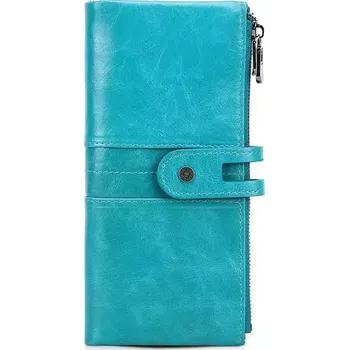 Contacts® dlouhá kožená peněženka Gentile Modrá