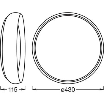 Svítidlo OSRAM LED stropní svítidlo ORBIS LIVIA, Ø 43 cm, šedá, kovová stmívatelné šedá, dřevo LED 24 W celkem - Doprava zdarma