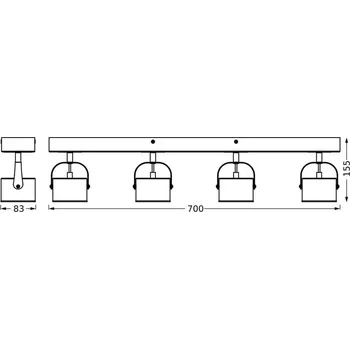 Lampička OSRAM LED stropní svítidlo Jupiter, 4 žárovky, stříbrné, kovové stříbro LED 22 W celkem - Doprava zdarma