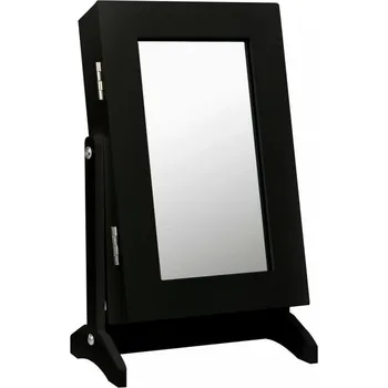 Šperkovnice Malá černá šperkovnice se zrcadlem 21 x 15 x 35 cm