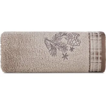 Ručník Bavlněný ručník s béžovým vánočním vzorem Šířka: 70 cm | Délka: 140 cm