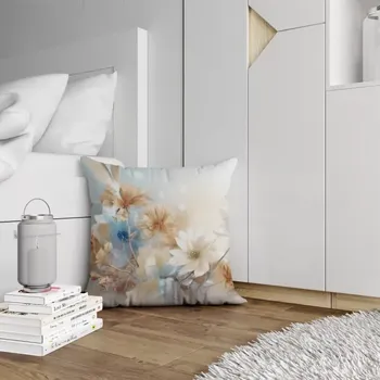 Povlak na dekorativní polštářek Dekorativní povlak na polštář s krásným květinovým vzorem v jemných barvách Šířka: 40 cm | Délka: 40 cm