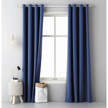 Jednobarevný závěs tmavě modré barvy 140 x 280 cm