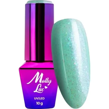 Přípravek na nehty Hybridní lak na nehty MOLLYLAC 10g Mermaid Whispers Green Sea Č.591