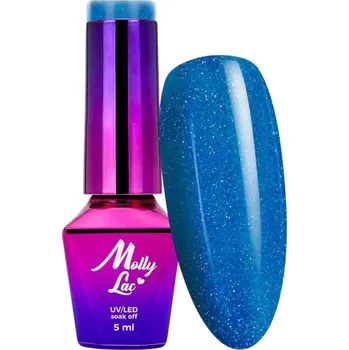 Přípravek na nehty Hybridní lak MOLLYLAC 5g Nailmatic Unreality Modrý třpytivý Č. 326