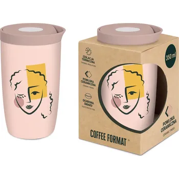 Coffee Format Termohrnek Růžový s motivem obličeje 350 ml
