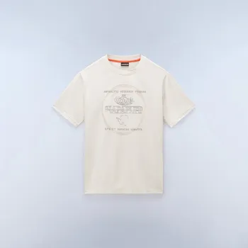 Pánská móda Pánské Tričko s krátkým rukávem NAPAPIJRI S-BALD SS NP0A88SFN1J1 – Béžová L