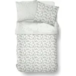 POVLEČENÍ BAVLNĚNÉ BÍLO-MODRÉ PRO 2 OSOBY S KNOFLÍKY 220 X 240 CM