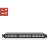 LYNX CS LYNX 19" patch panel 24-port, STP Cat6a, 50µ, stíněný, černý LX-24-STP6A-BK