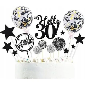 Party dekorace Narozeninové dekorace na dort Toppery k 30. narozeninám