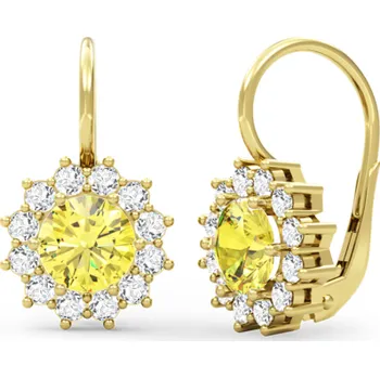 Náušnice Couple, Elegantní náušnice Dion, žluté zlato se žlutými zirkony, 585-66-3-0230.0Z00.0.00.107.08