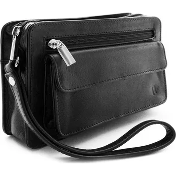 Pánská aktovka Arwel Černá kožená jednozipová etue 611-2014-60