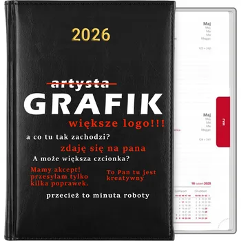 Kalendář Knižkový kalendář 2026 A5 černý