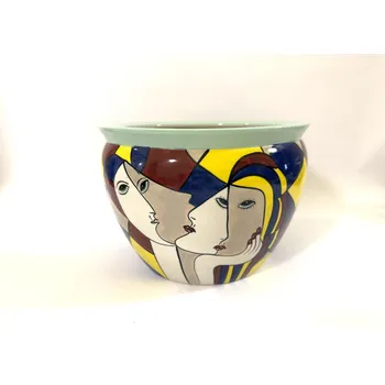 Květináč PORCELÁNOVÝ KVĚTINÁČ - ABSTRAKTNÍ MOTIV