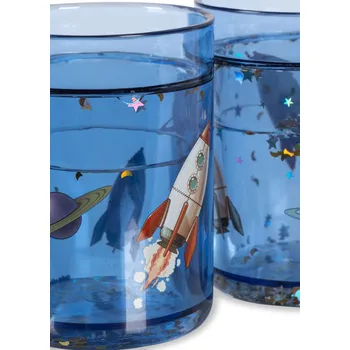 Konges Sløjd Dětské třpytivé kelímky Rainbow/Outer Space 180&nbsp;ml – set&nbsp;2&nbsp;ks outer space