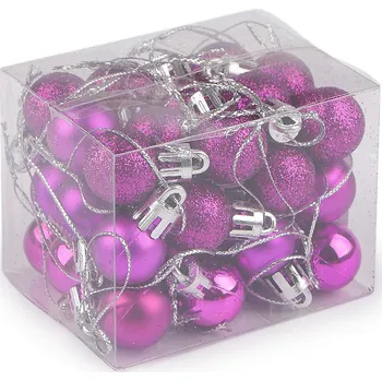 Vánoční dekorace Vánoční baňky Ø20 mm, barva 9 fialová