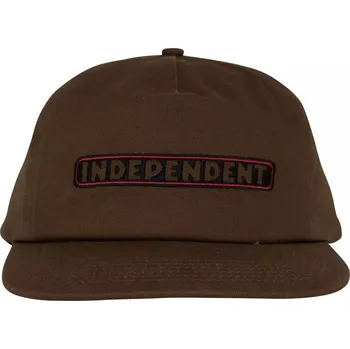 Kšiltovka independent Pánská kšiltovka bar logo snapback unstructured hat dark chocolate
