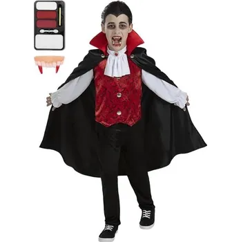 Karnevalový kostým Funiglobal - Kostým hraběte Drákuly pro chlapce s make-upem - 7-9 years