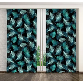 Závěs Hotové závěsy černé s potiskem Délka: 250 cm