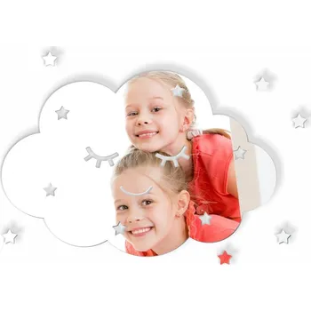 Zrcadlo Dětské dekorativní nástěnné zrcadlo s motivem mraků