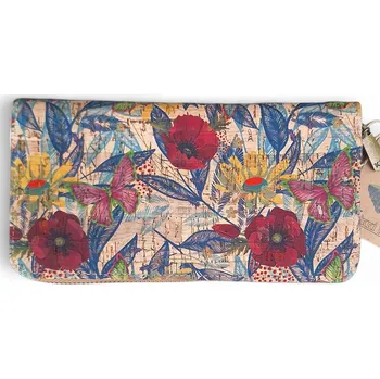 Peněženka Dámská korková peněženka Vlčí máky