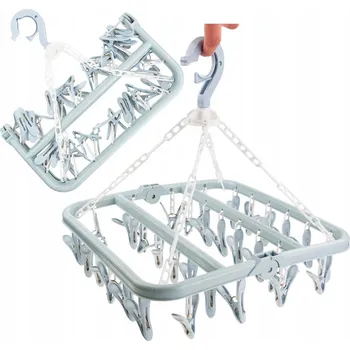 SUŠÁK VĚŠÁK NA PONOŽKY PONOŽKY SKLÁDACÍ SPODNÍ PRÁDLO PRANÍ 32 KLIPŮ