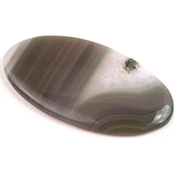 Přírodní kámen Kabošon Green Line Bandate Agate č.5810 (54x29x5mm)