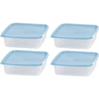 Přepravka na jídlo Dóza MagicHome Lunchbox set YH128, sada 4 ks, 1000 ml, 177x177x58 mm, štvorcová, Clip